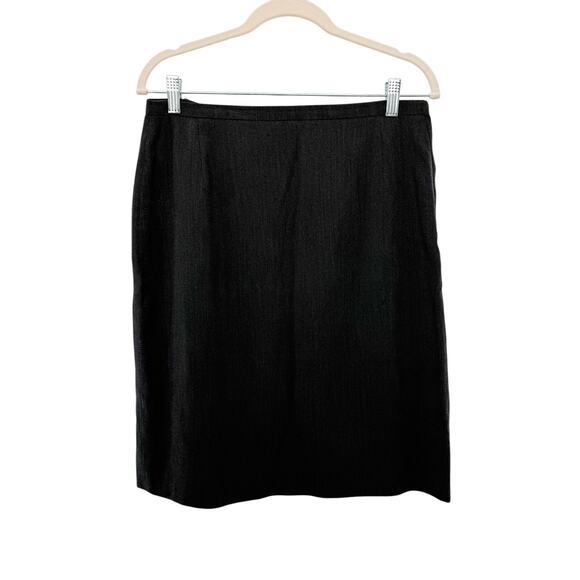Giorgio Armani Le Collezioni Wool Blend A-line Skirt Black Size 10 Made in Italy - Picture 1 of 5